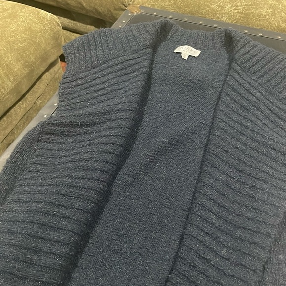 Navy Nikki Textured Knit Long Sleeveless Cardigan Snuggle Worthy size XL - Picture 7 of 11
